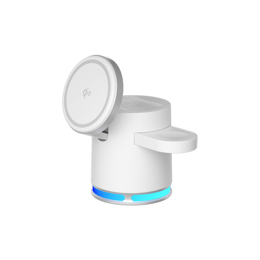 New Qi2 MagSafe Magnetic 3-in-1 Wireless Charger 15W Fast Charging Desktop RGB Atmosphere Light Wireless Charging