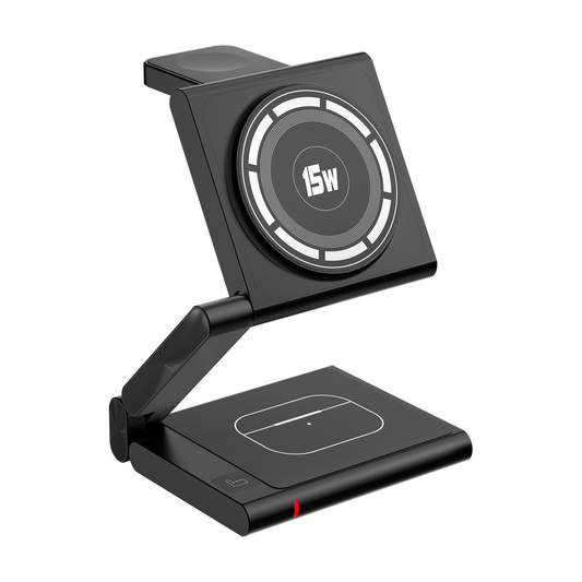 The 3-in-1 metal magnetic wireless charger is suitable for Apple mobile phones